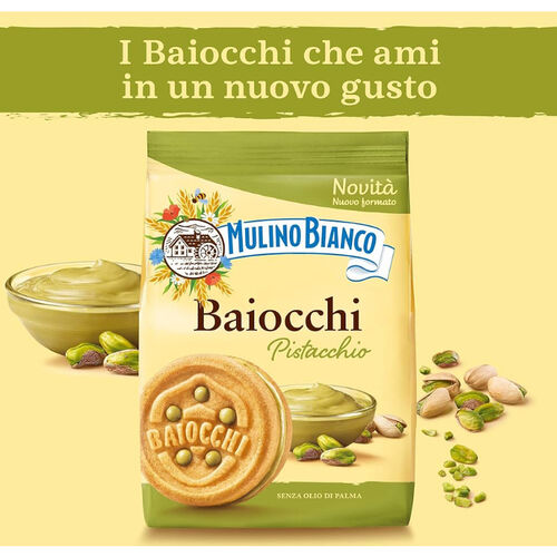 Mulino Bianco Baiocchi Biscuits With Pistachio 240g