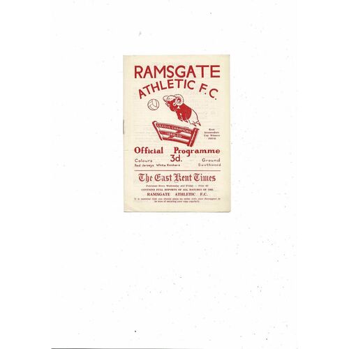 Ramsgate Athletic Football Programmes