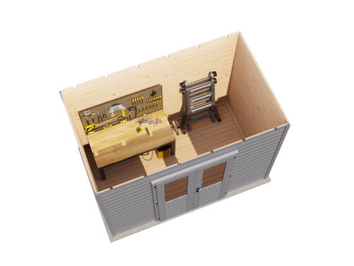 3.0mtr x 1.8mtr 28mm walled Flat Roof Cabin