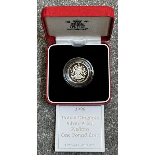 1998 Silver Proof Piedfort - £1 Coin - 19g