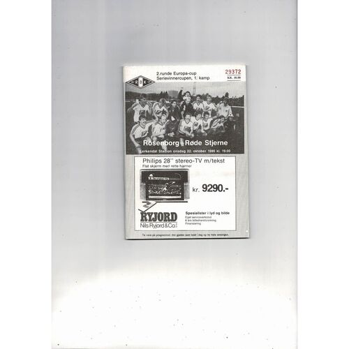 Rosenborg v Rode Stjerne European Cup Football Programme 1986/87
