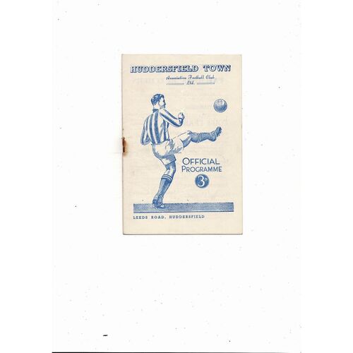 1953/54 Huddersfield Town v Burnley Football Programme