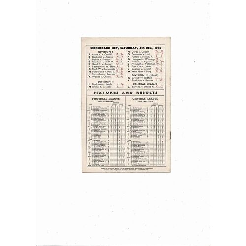 1954/55 Manchester United v Leicester City Football Programme