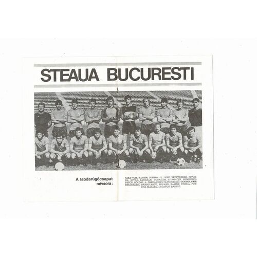 Honved v Steaua Bucharest European Cup Football Programme 1985/86