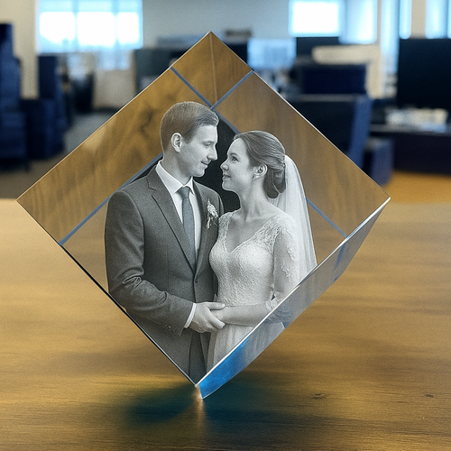 The Stunning 3D Iona Ocean Blue Colour Cube Crystal