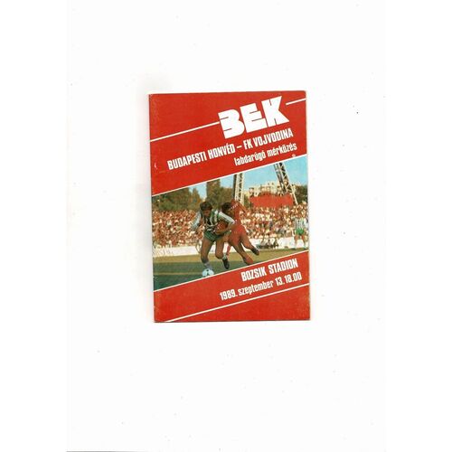 Honved v Vojvodina European Cup Football Programme 1989/90