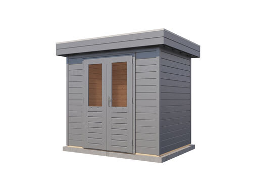 2.4mtr x 1.8mtr 28mm walled Flat Roof Cabin