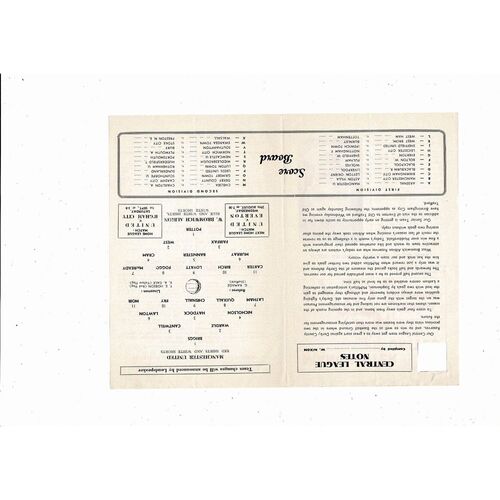 1962/63 Manchester United v WBA Central League Football Programme