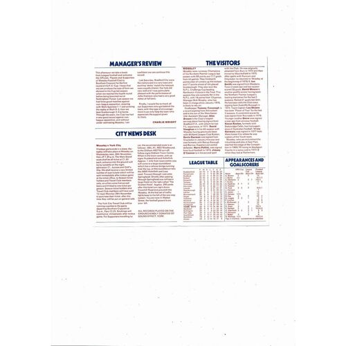 York City v Mossley FA Cup Football Programme 1979/80