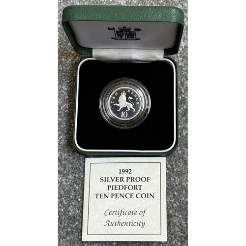 1992 FDC Silver Proof Piedfort Ten Pence Coin - 13g