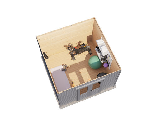 3.6mtr x 3.0mtr 44mm walled Flat Roof Cabin