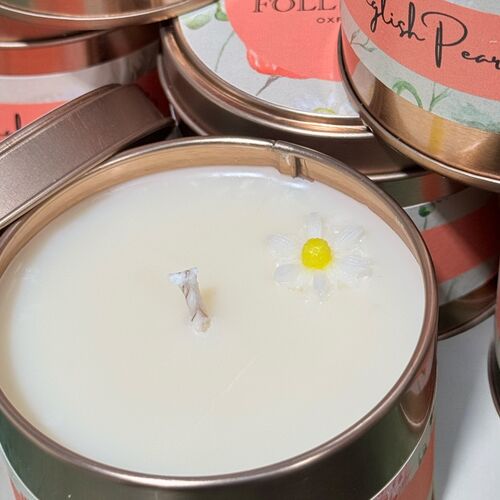 English Pear & Freesia Spring Tinned Candle