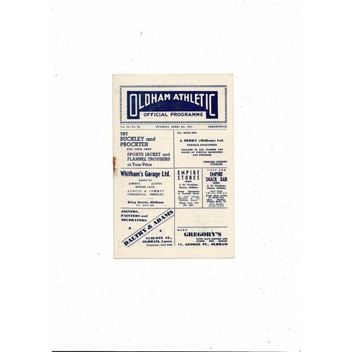 Oldham Athletic Home Football Programmes