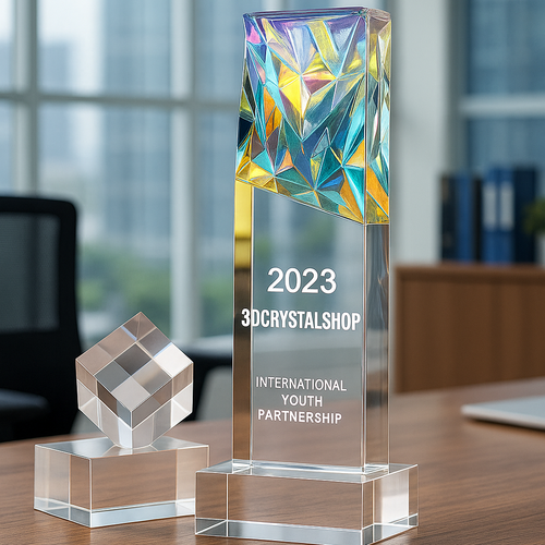 The Super Large Gleneagles 3D Tricolour Trophy, Award, Presentation Crystal