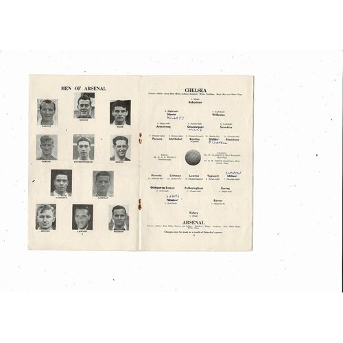 1954/55 Chelsea v Arsenal Championship Season Football Programme
