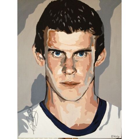 Original Gareth Bale Signed Painting by Sue Verity