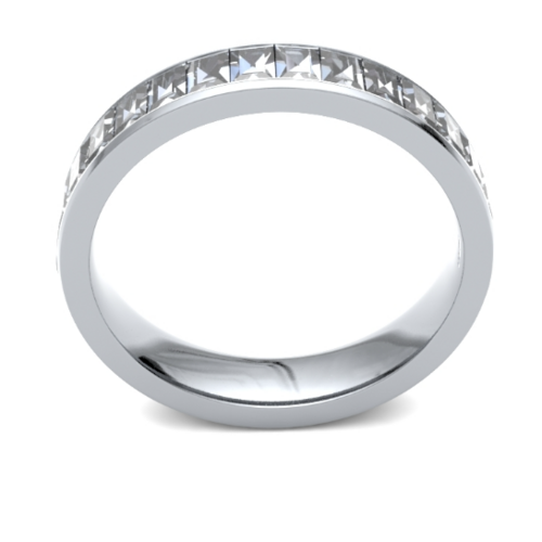 18ct 4mm DIAMOND SET baguette cut channel