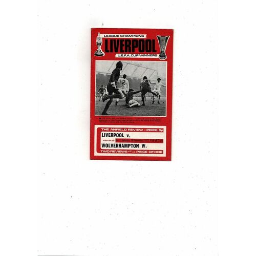 1973/74 Liverpool v Wolves Football Programme + League Review