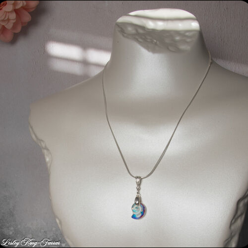 Serinity Crystal Ammonite Necklace – 18" Sterling Silver Chain