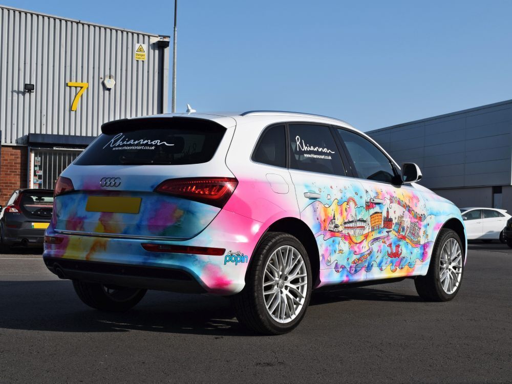 Colourful company car wrap on an Audi Q5.