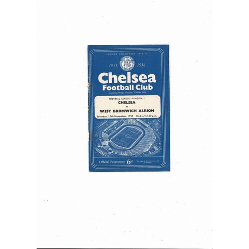 1955/56 Chelsea v West Bromwich Albion Football Programme
