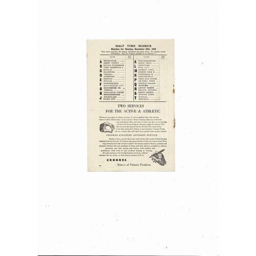 1949/50 Charlton Athletic v Portsmouth Football Programme