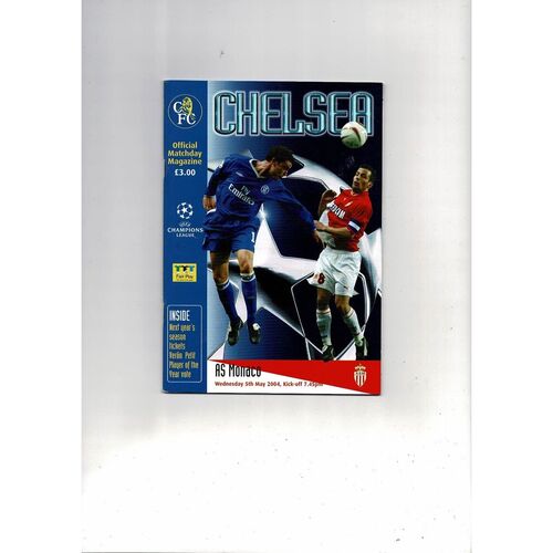 Chelsea v Monaco Champions League Football Programme 2003/04