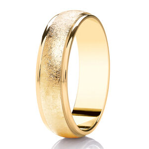 9ct 5mm DIAMOND CUT textural contrast D shape ring