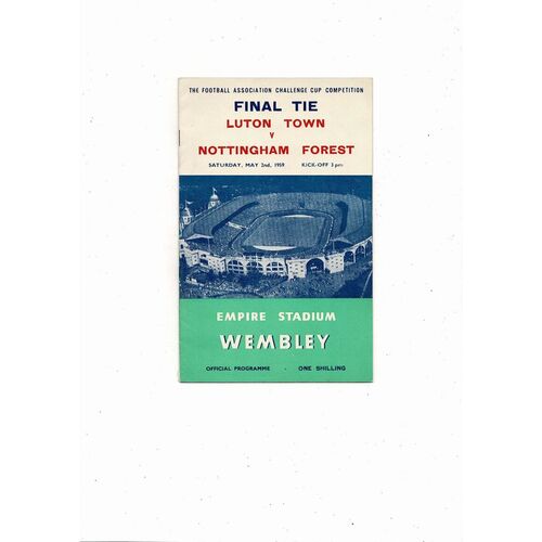 1959 Luton Town v Nottingham Forest FA Cup Final Football Programme