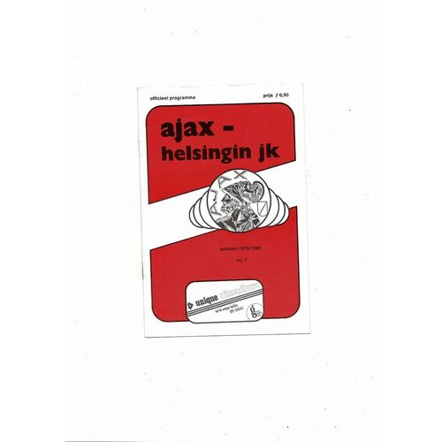 Ajax v HJK Helsinki European Cup Football Programme 1979/80