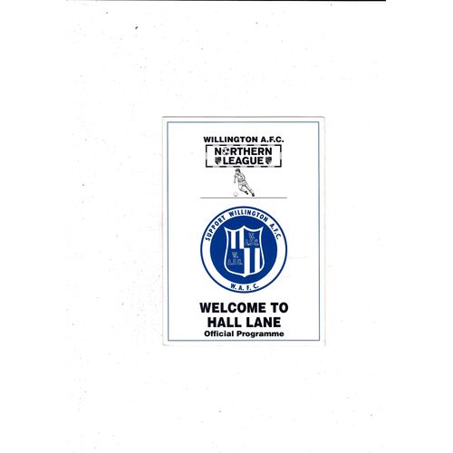 Willington v Dunston FA Cup Football Programme 1995/96