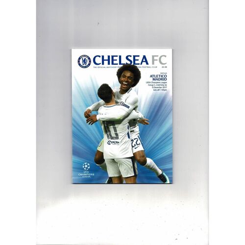 Chelsea v Atletico Madrid Champions League Football Programme 2017/18