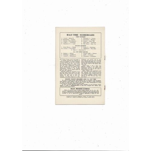 1956/57 Chelsea v Luton Town Football Programme