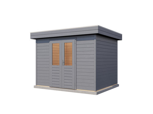 3.0mtr x 2.4mtr 28mm walled Flat Roof Cabin