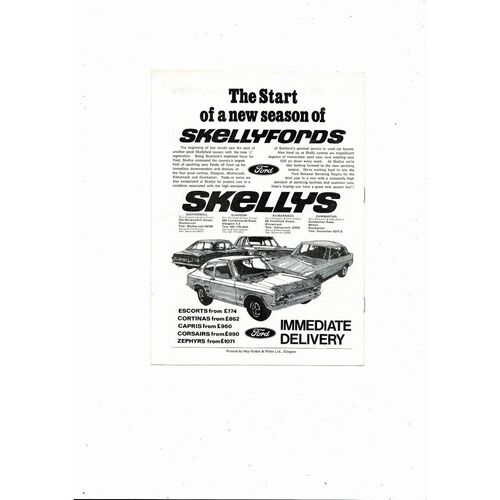 1970/71 Scottish League v League of Ireland Inter League Programme @ Celtic