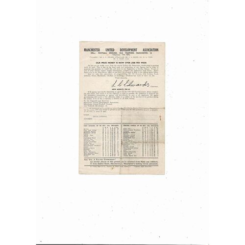 Manchester United v Oldham Athletic Central League Football Programme 1961/62