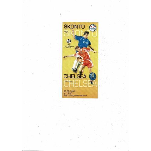 Chelsea v Skonto Riga Champions League Football Programme 1999/00