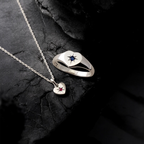 Star set ruby sweetheart pendant 