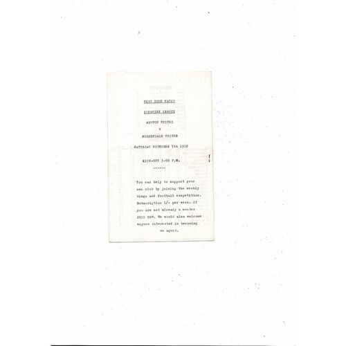 1970/71 Ashton United v Clitheroe Non League Challenge Cup Football Programme