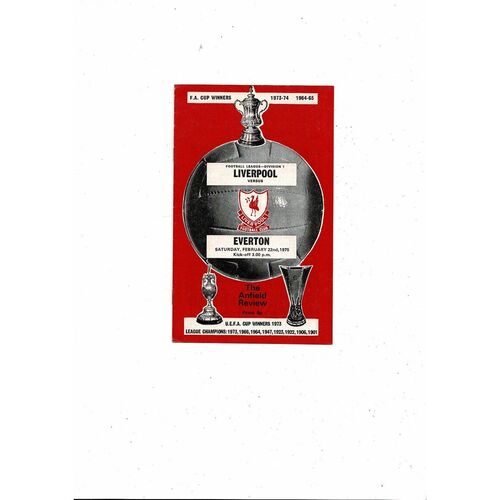 1974/75 Liverpool v Everton Football Programme
