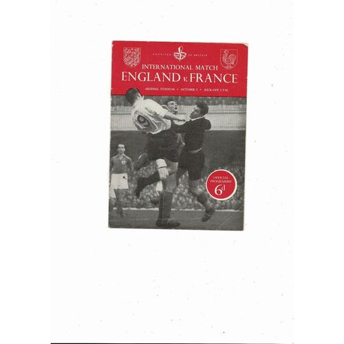 1951 England v France Football Programme @ Arsenal