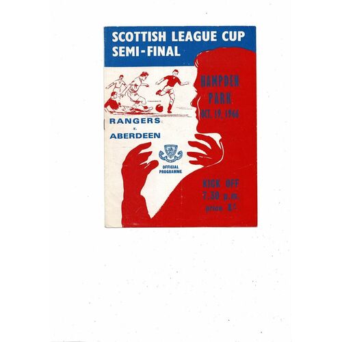 Scottish League Cup Semi Final Football Programmes