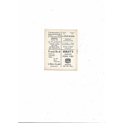 1961/62 Barnsley v Torquay United Football Programme