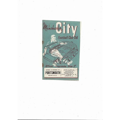 1954/55 Manchester City v Portsmouth Football Programme