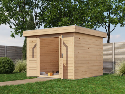 3.6mtr x 3.0mtr 44mm walled Flat Roof Cabin