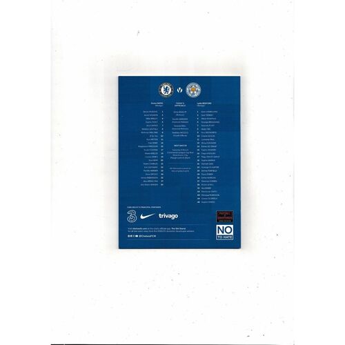 2021/22 Chelsea v Leicester City Womens FA Cup Football Programme