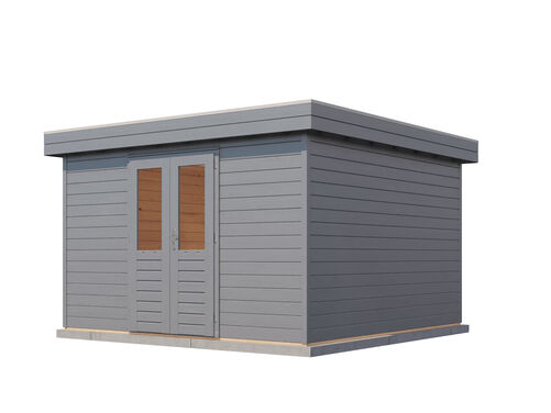 3.6mtr x 3.6mtr 44mm walled Flat Roof Cabin