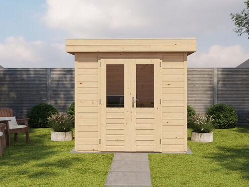 2.4mtr x 2.4mtr 28mm walled Flat Roof Cabin