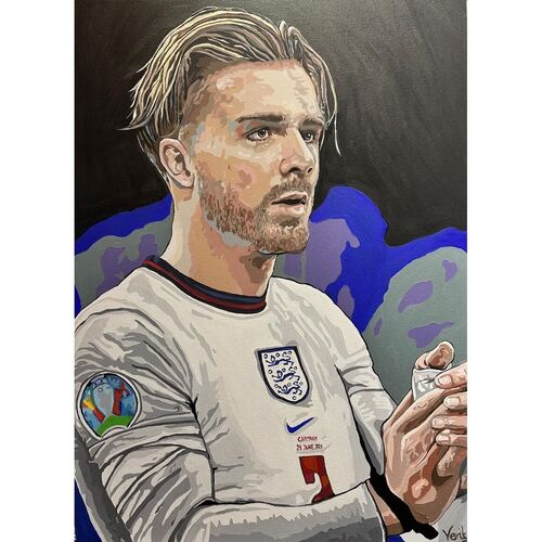 Original Jack Grealish Three Lions Painting by Sue Verity