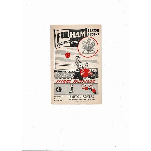 1958/59 Fulham v Bristol Rovers Football Programme